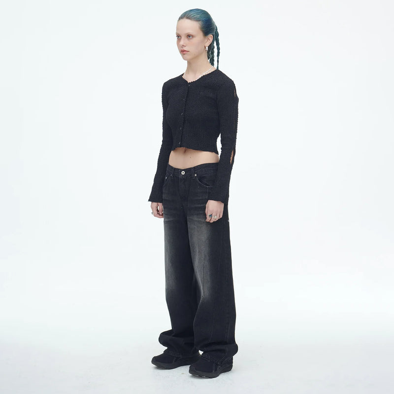 SSERPE TREE FRUIT CROP CARDIGAN BLACK