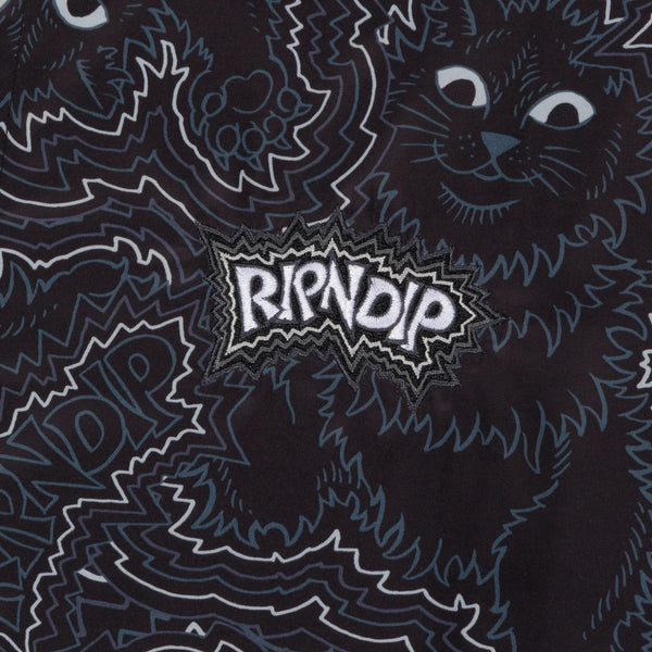 RIPNDIP BIG PUSSY ENERGY BUTTON UP BLACK MULTI