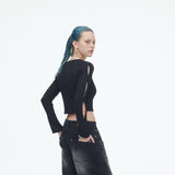 SSERPE TREE FRUIT CROP CARDIGAN BLACK