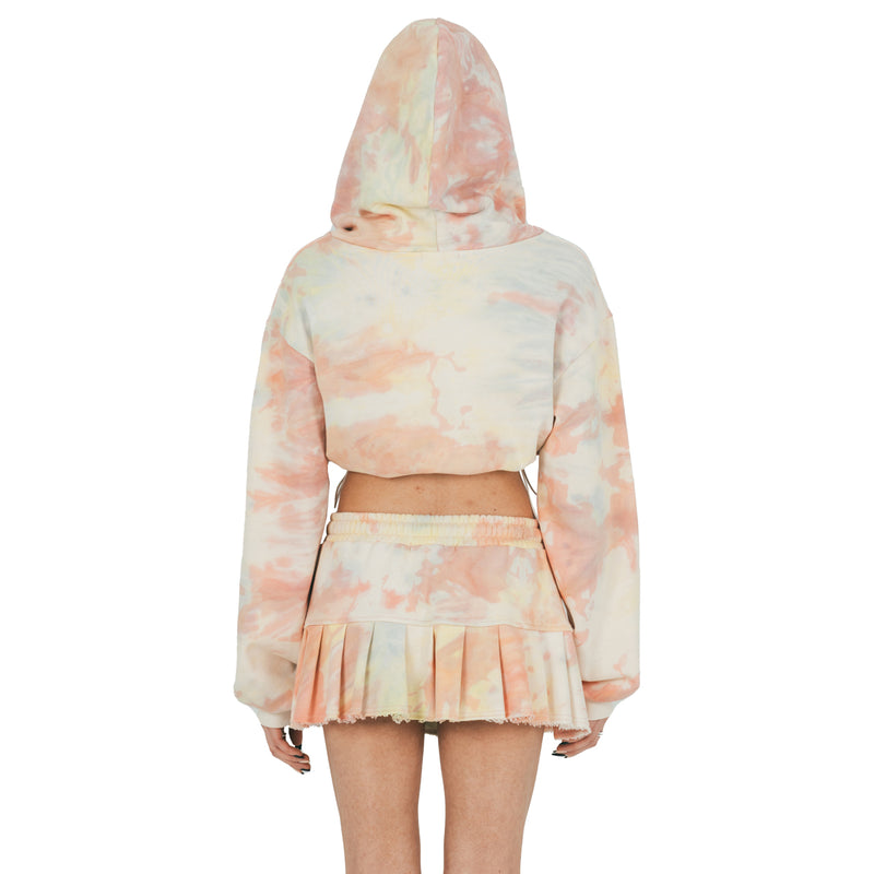 FAN YOUNG TIE DYE LOGO PRINTING HOODIE MULTI