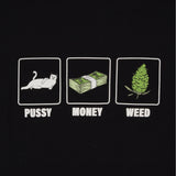 RIPNDIP PU$$Y, MONEY, WEED TEE BLACK