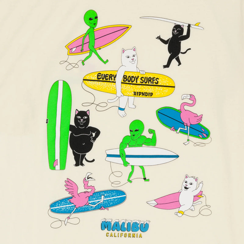RIPNDIP EVERYBODY SURFS TEE WHITE