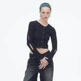 SSERPE TREE FRUIT CROP CARDIGAN BLACK