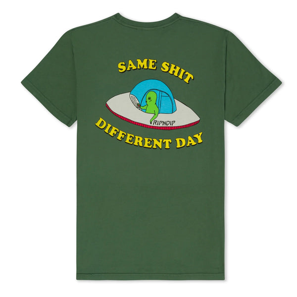 RIPNDIP SAME SHIT DIFFERENT DAY TEE OLIVE