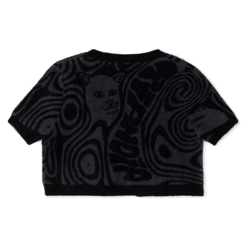 RIPNDIP HYPNOTIC OPEN FRONT CROP TOP BLACK MULTI