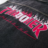 THRASHER 40 YEARS FLAME DENIM VEST BLACK