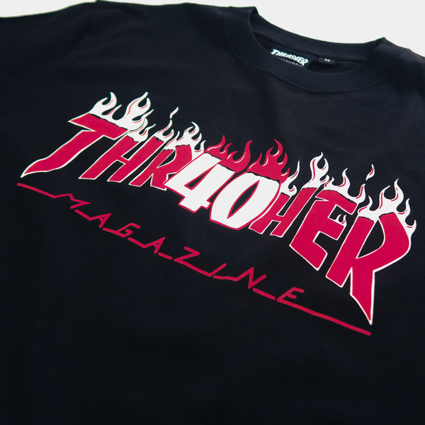 THRASHER 40 YEARS FLAME S/S T-SHIRT BLACK