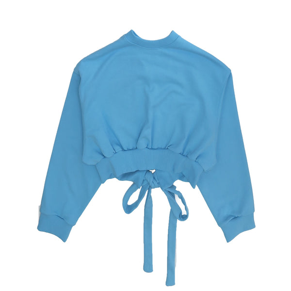 SETSETSET BACK SLIT CROP SWEATSHIRT SKY BLUE