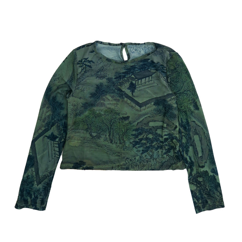 SETSETSET DIGITAL ORIENTAL PAINTING PRINT BLOUSE ORIENTAL