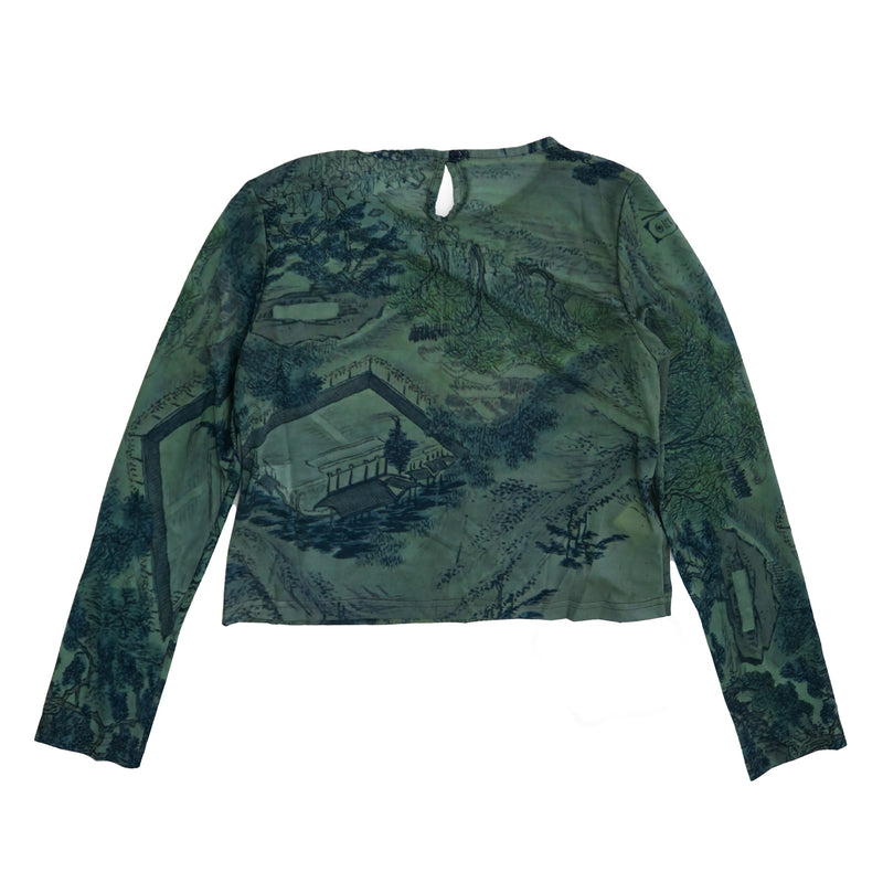 SETSETSET DIGITAL ORIENTAL PAINTING PRINT BLOUSE ORIENTAL