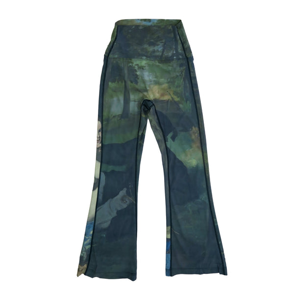 SETSETSET BOOT CUT PRINT LEGGINGS BLACK / LIGHT GREEN