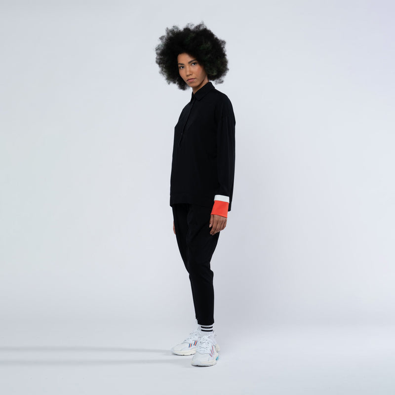 LAU TINA POLO SHIRT BLACK