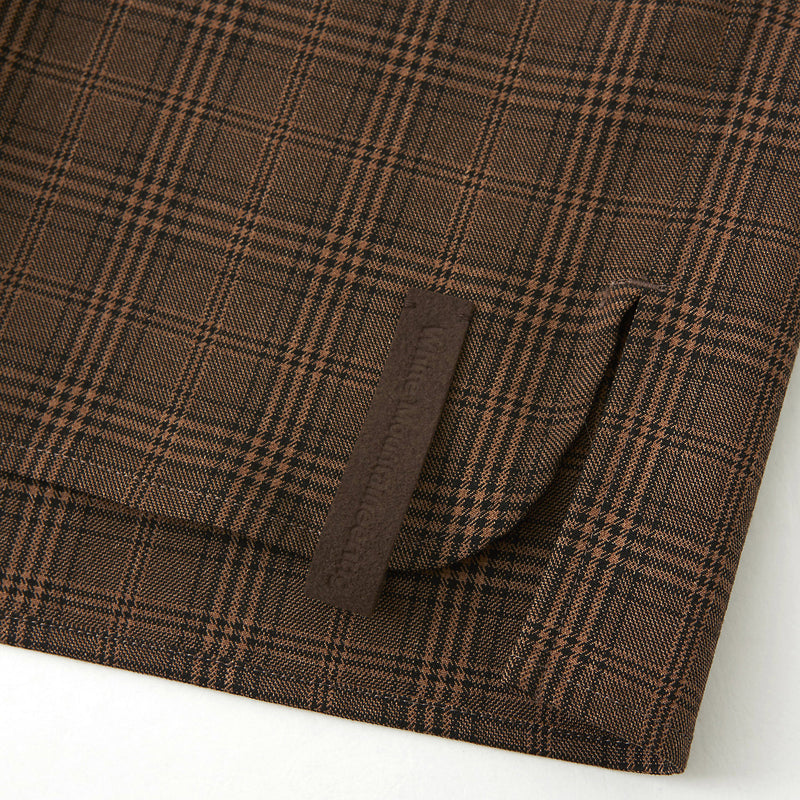 WHITE MOUNTAINEERING GLEN CHECK CARPENTOR SHIRT CAMEL