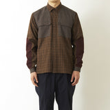 WHITE MOUNTAINEERING GLEN CHECK CARPENTOR SHIRT CAMEL