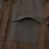 WHITE MOUNTAINEERING GLEN CHECK CARPENTOR SHIRT CAMEL