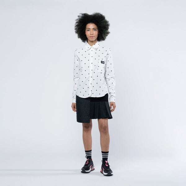 LAU PIERO SHIRT WHITE BLACK POIS