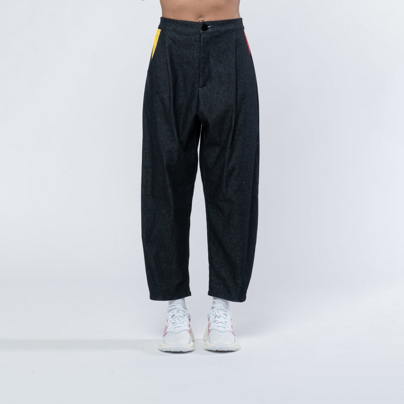 LAU DADA TROUSERS BLACK RED YELLOW
