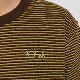 POLAR SKATE TERRY STRIPE TEE BROWN