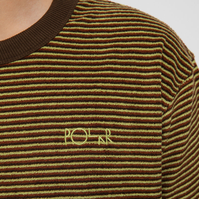 POLAR SKATE TERRY STRIPE TEE BROWN