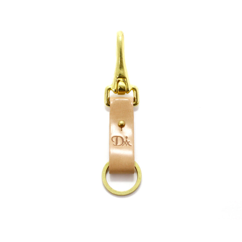 DIARGE BRASS & LEATHER BOTTLE KEYRING NATURAL