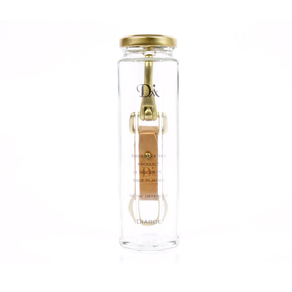 DIARGE BRASS & LEATHER BOTTLE KEYRING NATURAL