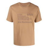 WHITE MOUNTAINEERING LABEL PRINTED T-SHIRT BEIGE