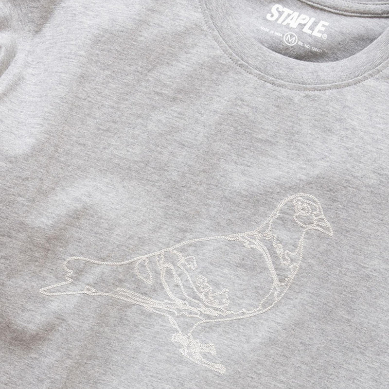 STAPLE CHAINSTITCH PIGEON TEE HEATHER GREY