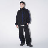 SSERPE BLUE PAISLEY JACQUARD TRACK JACKET BLACK & BLUE