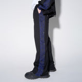 SSERPE BLUE PAISLEY JACQUARD TRACK PANTS BLACK & BLUE