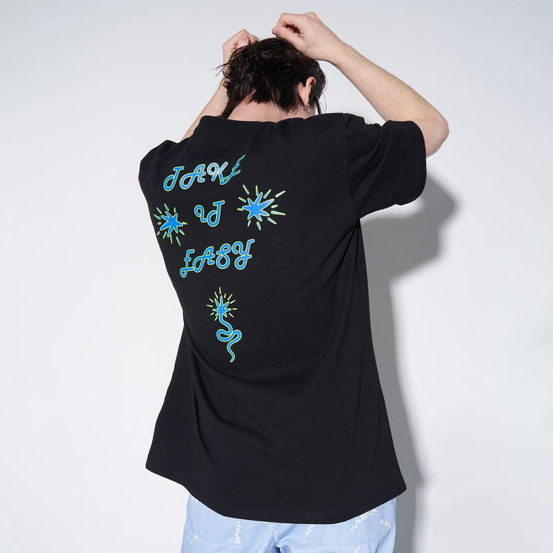 SSERPE TAKE IT EASY HALF SLEEVE TEE BLACK