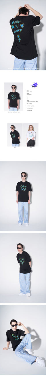 SSERPE TAKE IT EASY HALF SLEEVE TEE BLACK