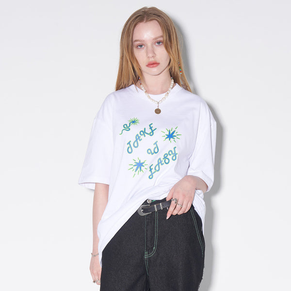 SSERPE TAKE IT EASY HALF SLEEVE TEE WHITE