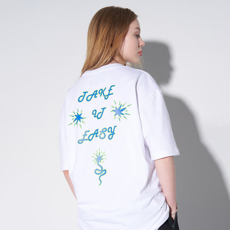 SSERPE TAKE IT EASY HALF SLEEVE TEE WHITE