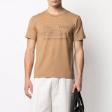 WHITE MOUNTAINEERING LABEL PRINTED T-SHIRT BEIGE