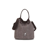 KANGOL HERRINGBONE BUCKET BAG GREY