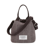 KANGOL HERRINGBONE BUCKET BAG GREY