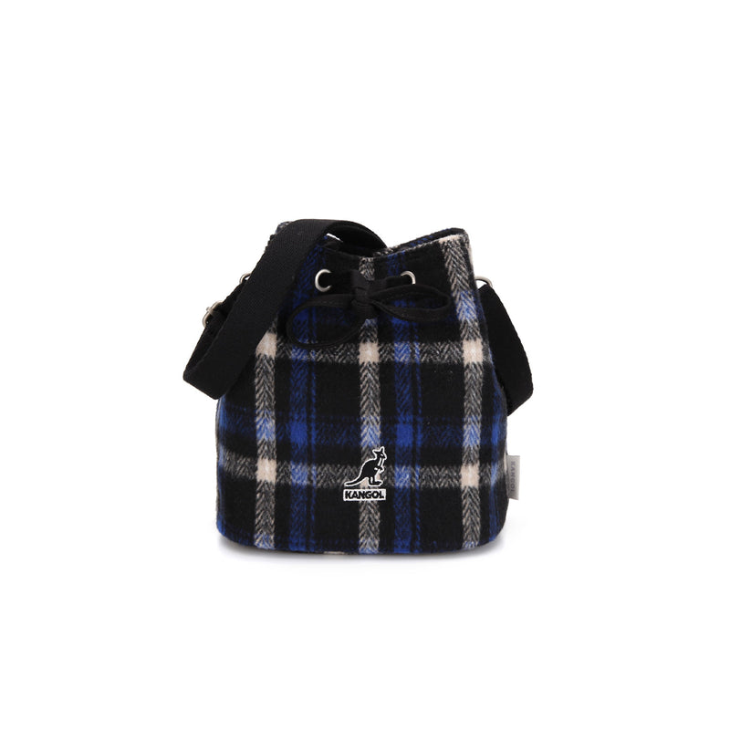 KANGOL CHECKER II BUCKET BAG NAVY