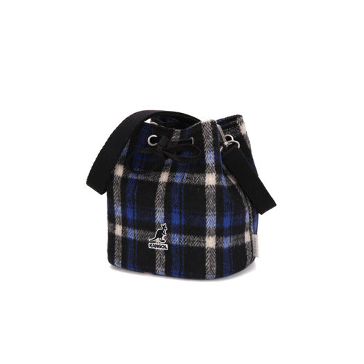 KANGOL CHECKER II BUCKET BAG NAVY