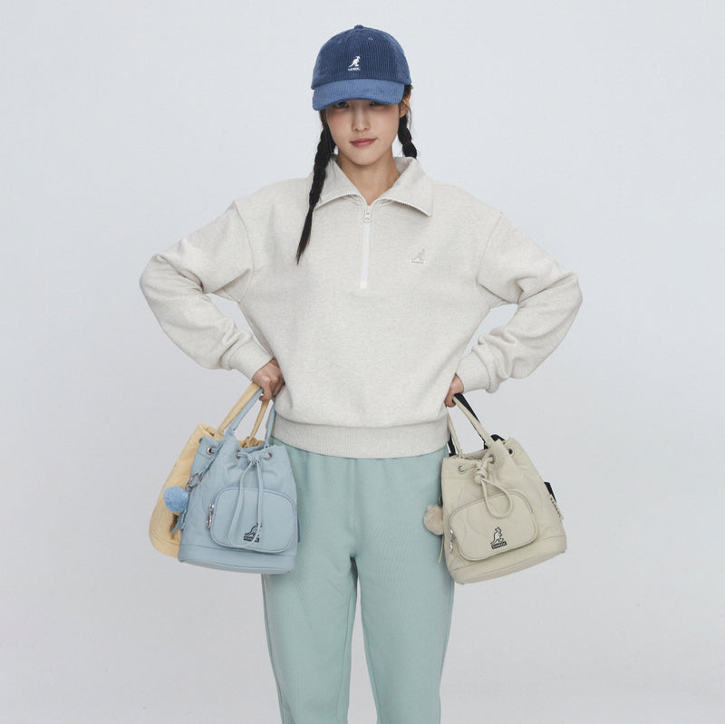 KANGOL QUILT II BUCKET BAG BEIGE