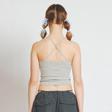 CRANK SLEEVELESS CORSET BOLERO SET GREY