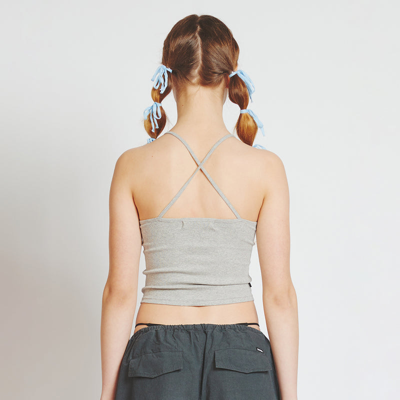 CRANK SLEEVELESS CORSET BOLERO SET GREY