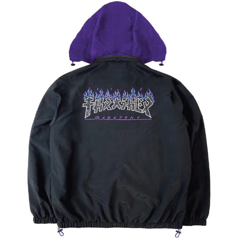 THRASHER GODZILLA CHARRED NYLON JACKET BLACK