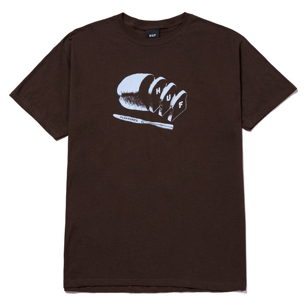 HUF x PLEASURES BREAKING BREAD S/S TEE CHOCOLATE