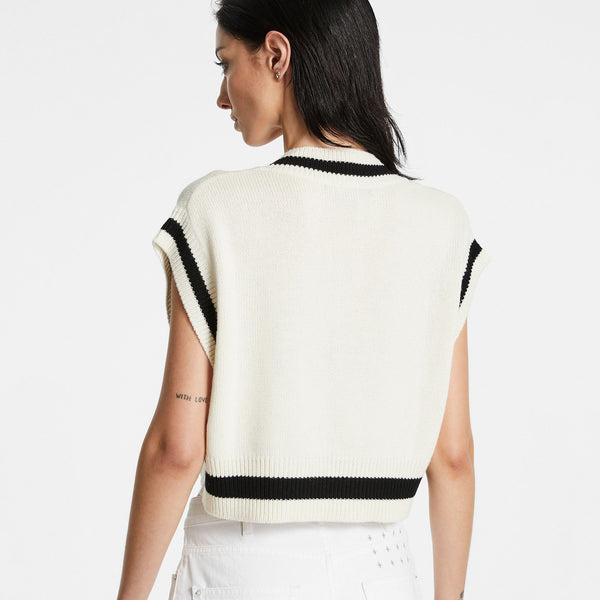 KSUBI CROSS DOLLAR KNIT VEST WHITE