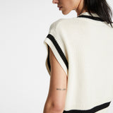 KSUBI CROSS DOLLAR KNIT VEST WHITE