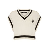KSUBI CROSS DOLLAR KNIT VEST WHITE
