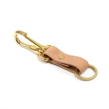 DIARGE BRASS & LEATHER BOTTLE KEYRING NATURAL