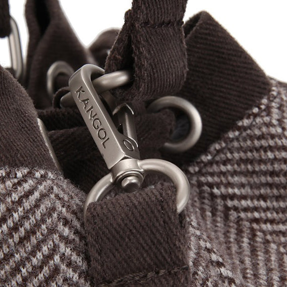 KANGOL HERRINGBONE BUCKET BAG GREY