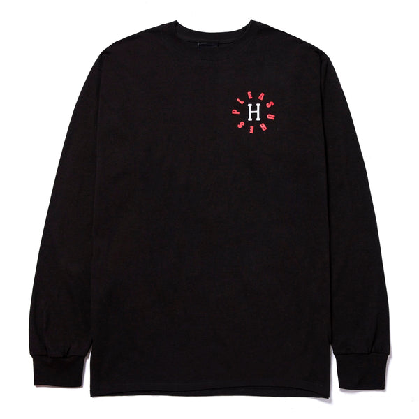 HUF X PLEASURES 12 GALAXIES L/S TEE BLACK