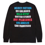 HUF X PLEASURES 12 GALAXIES L/S TEE BLACK